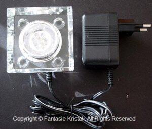 Kristal lichtplateau vierkant incl. adapter