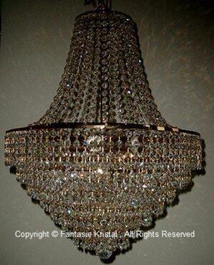 Kroonluchter waterval goudplate