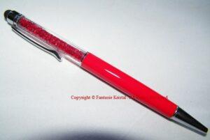 Pen met kristalsteentjes rood stylus